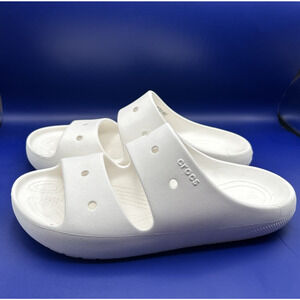 Crocs Classic V2 Slides Sandals Men's Size 11 White Comfort Water Shoes Recovery